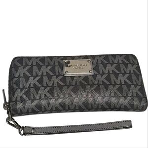 Michael Kors Black and Gray Logo Wallet